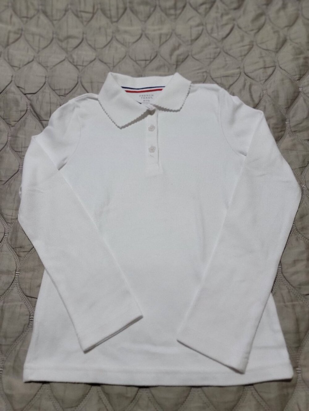 French Toast Girl's ruffle collar polo shirt, size 7-8